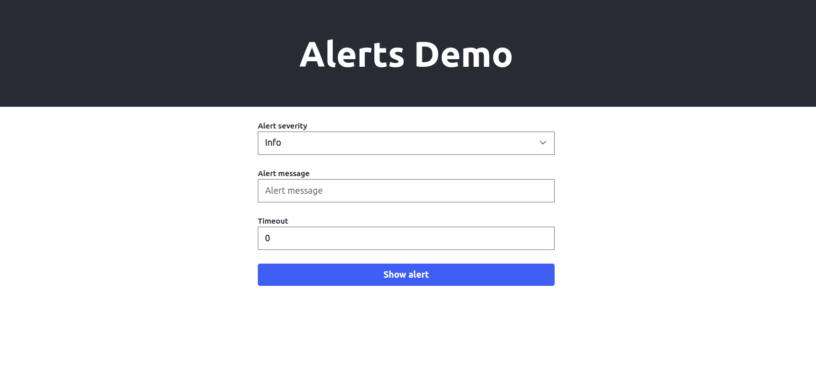Form to add alerts